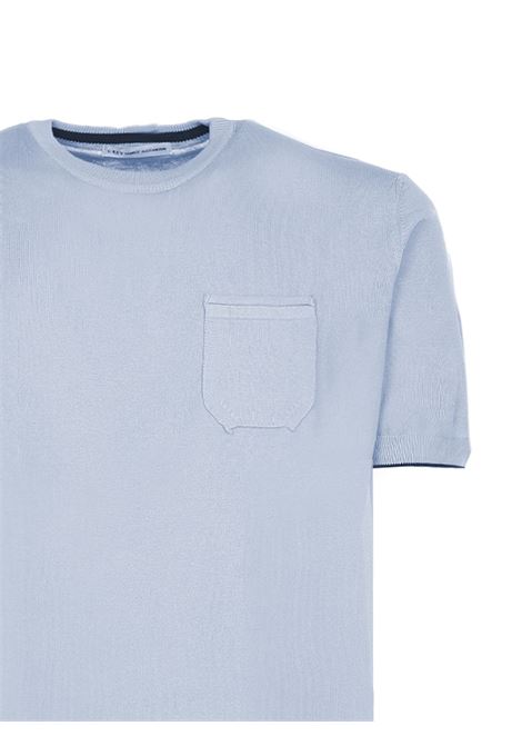T-shirt azzurra in cotone DANIELE ALESSANDRINI | Maglieria | FM92051430060